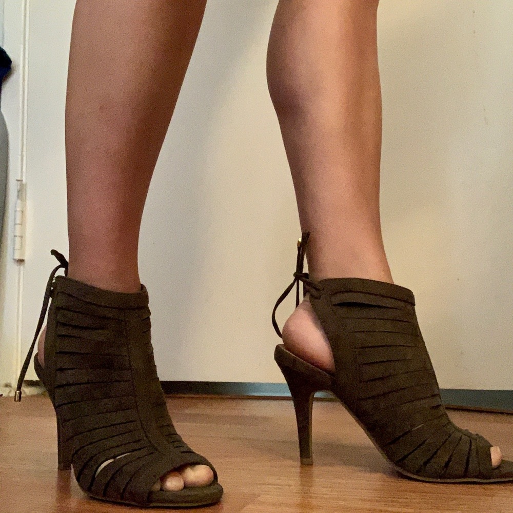 Suede Green high heels